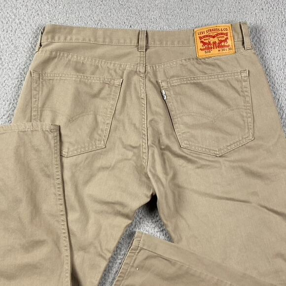 Levi's 505 Regular Straight Fit Jeans Men;s 36x30 Tan Streetwear - Picture 10 of 11